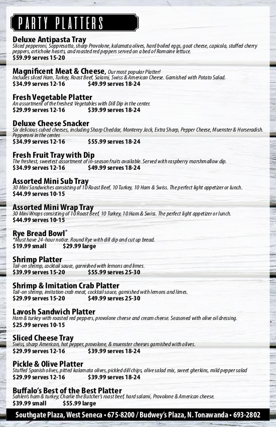 Catering Menu The Market in The Square